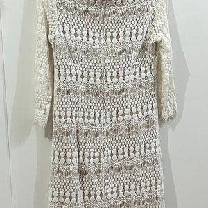 RN Studios by Ronni Nicole White Quarter Sleeve Dress